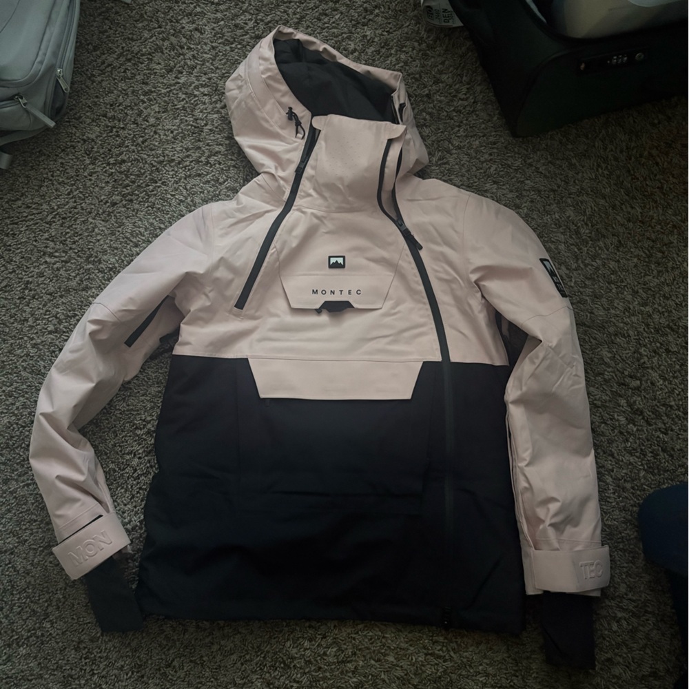 Montec Two-Tone Anorak Jacket - Light Pink & Black - Picture 2 of 3